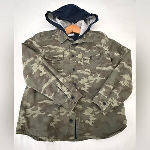 Fat Face Kids Camouflage Hooded Shirt/Jacket
